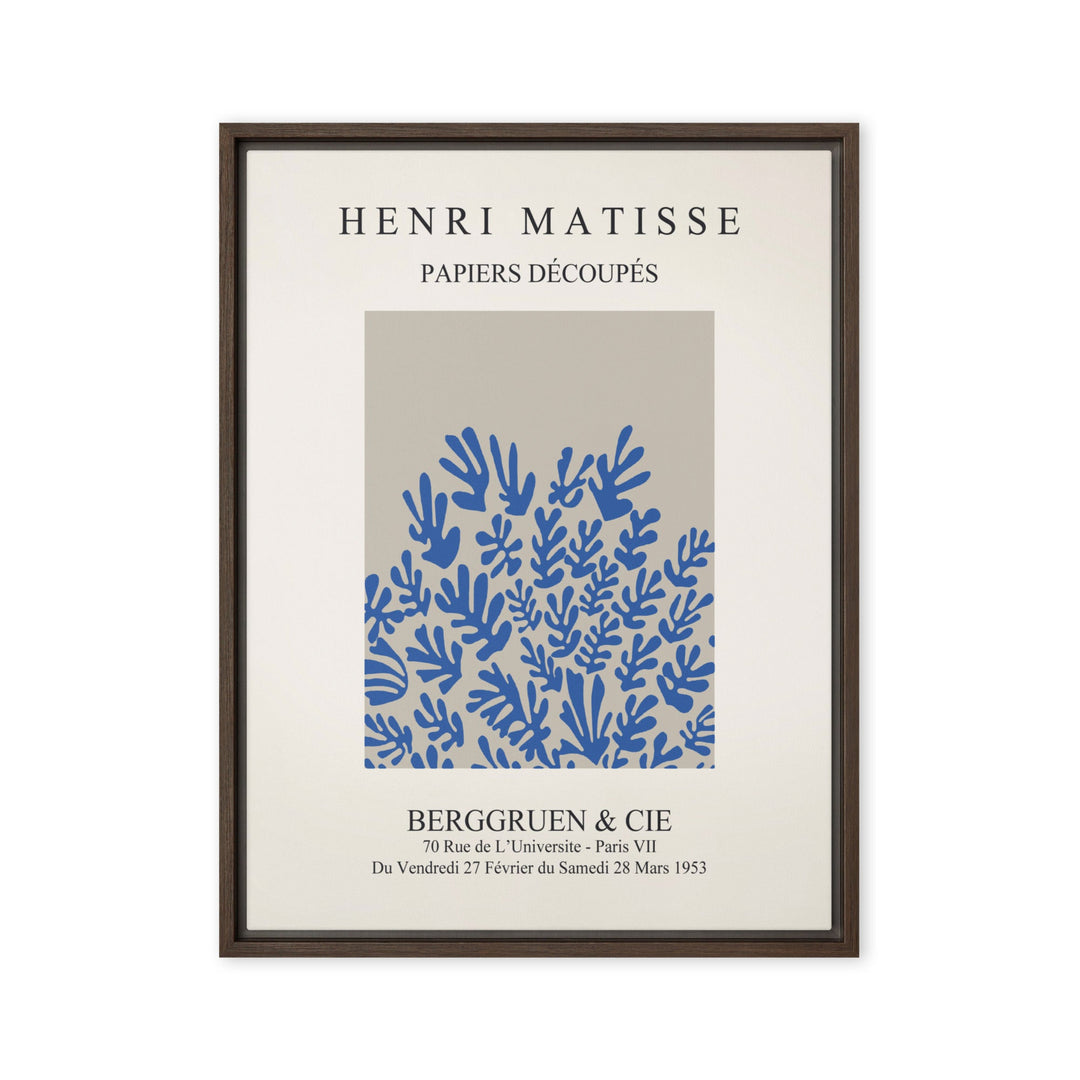 Leinwand - Henri Matisse, Papier Découpés blaue Blumen Braun / 46x61 cm (18″×24″) artlia
