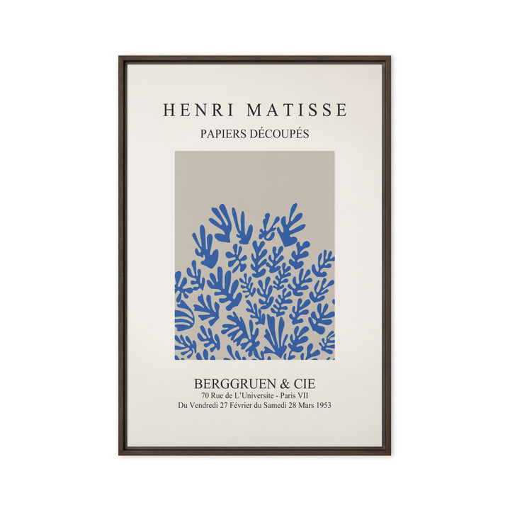 Leinwand - Henri Matisse, Papier Découpés blaue Blumen Braun / 61x91 cm (24″×36″) artlia