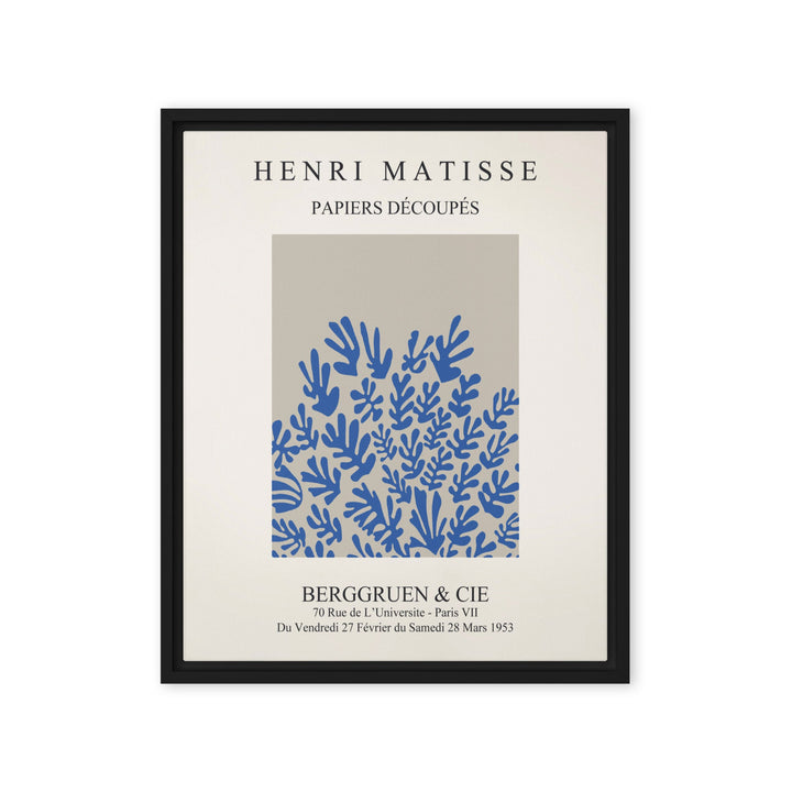 Leinwand - Henri Matisse, Papier Découpés blaue Blumen Schwarz / 41x51 cm (16″×20″) artlia