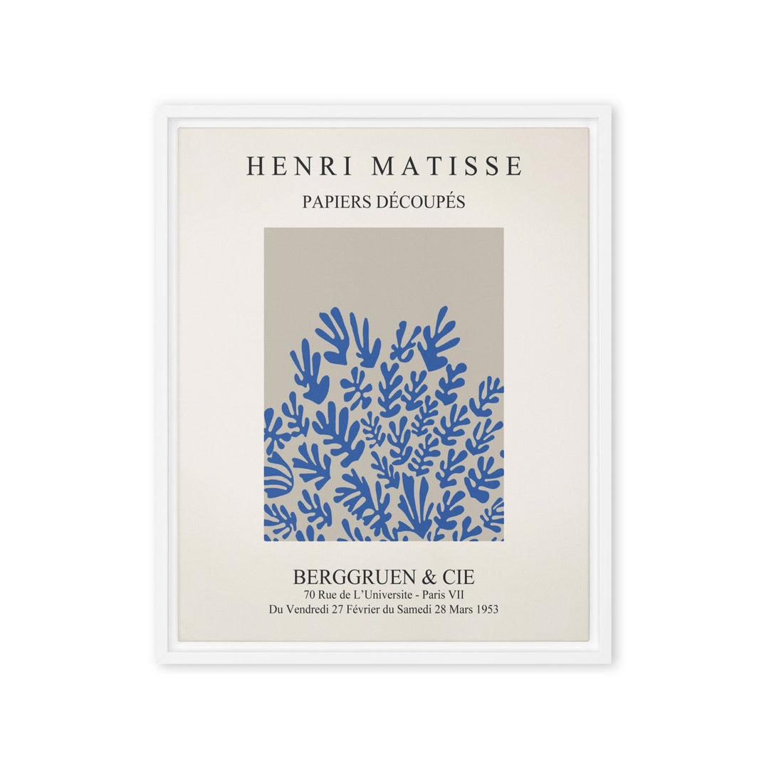 Leinwand - Henri Matisse, Papier Découpés blaue Blumen Weiß / 41x51 cm (16″×20″) artlia