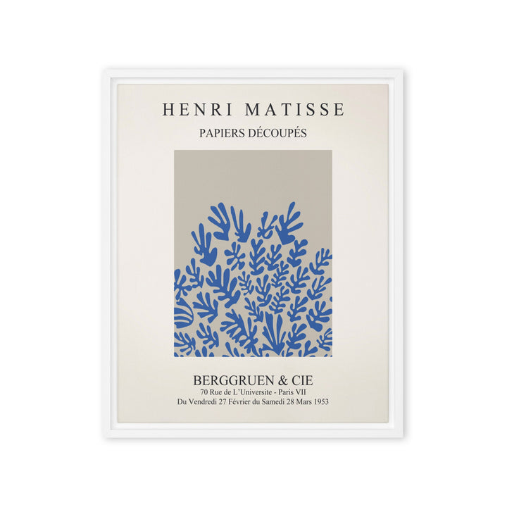 Leinwand - Henri Matisse, Papier Découpés blaue Blumen Weiß / 41x51 cm (16″×20″) artlia