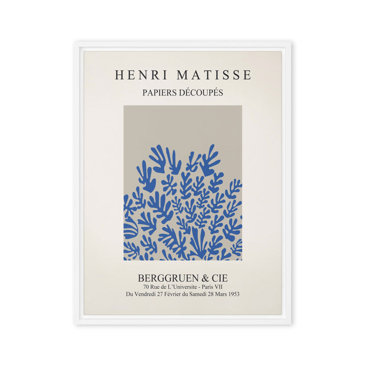 Leinwand - Henri Matisse, Papier Découpés blaue Blumen Weiß / 46x61 cm (18″×24″) artlia