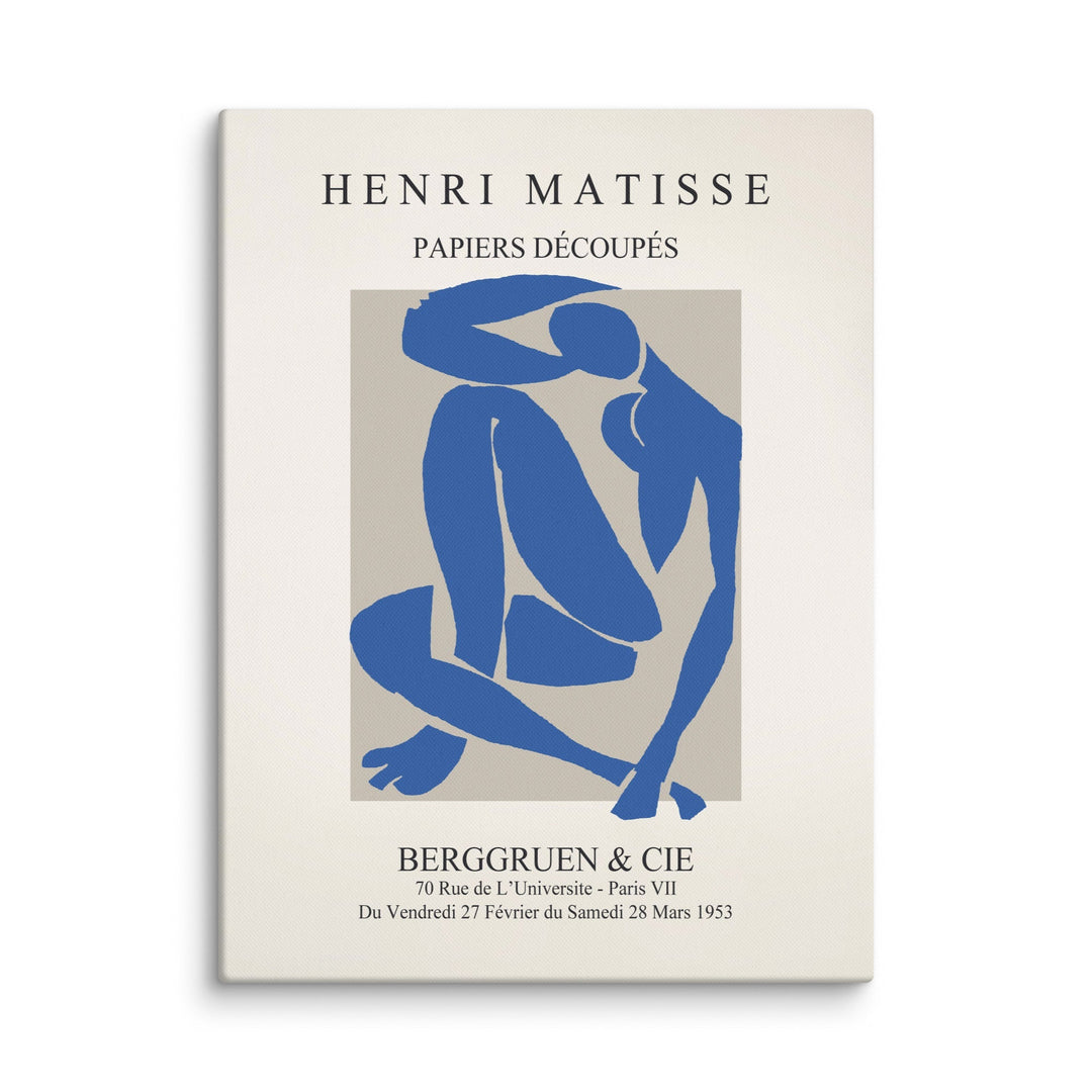 Leinwand - Henri Matisse, Papier Découpés blauer Akt ohne Rahmen / 31x41 cm (12″×16″) artlia