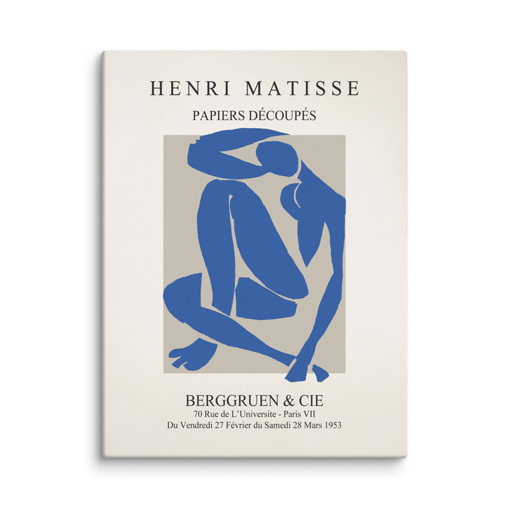 Leinwand - Henri Matisse, Papier Découpés blauer Akt ohne Rahmen / 31x41 cm (12″×16″) artlia
