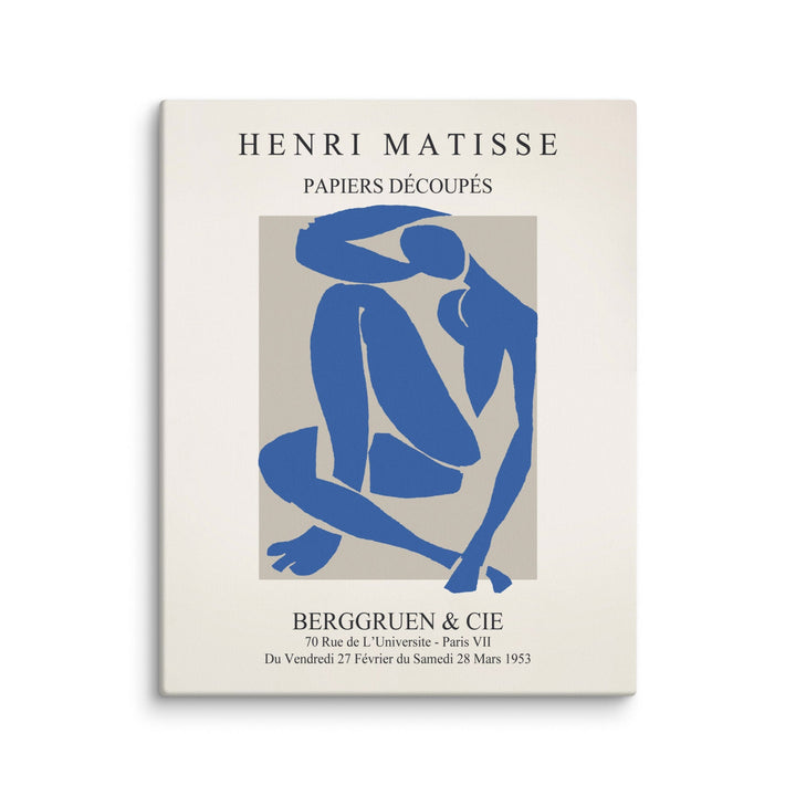 Leinwand - Henri Matisse, Papier Découpés blauer Akt ohne Rahmen / 41x51 cm (16″×20″) artlia