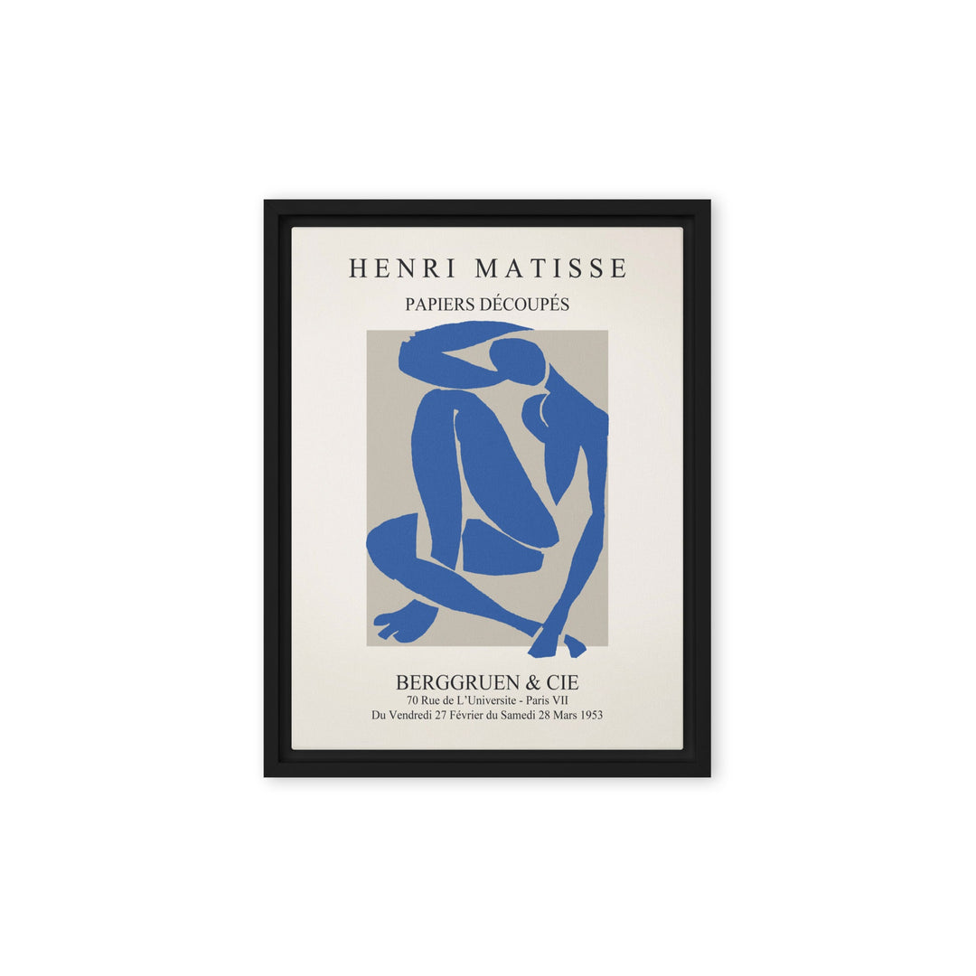 Leinwand - Henri Matisse, Papier Découpés blauer Akt Schwarz / 31x41 cm (12″×16″) artlia