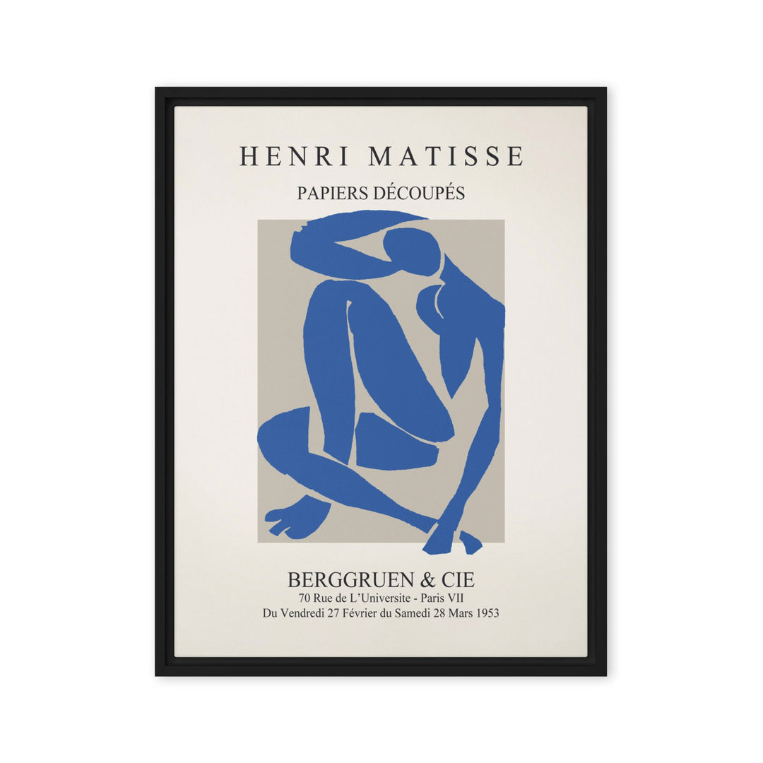 Leinwand - Henri Matisse, Papier Découpés blauer Akt Schwarz / 46x61 cm (18″×24″) artlia
