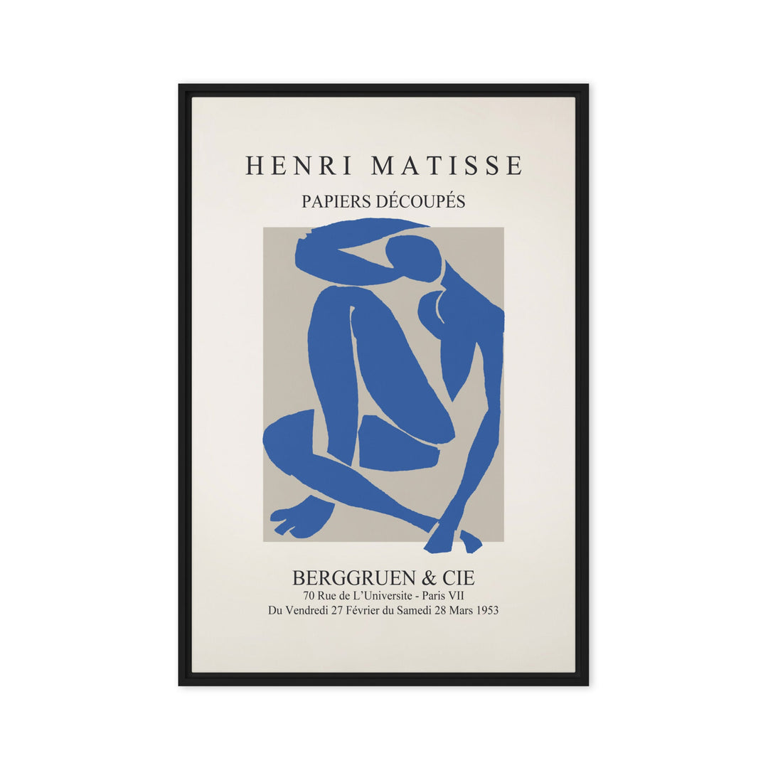 Leinwand - Henri Matisse, Papier Découpés blauer Akt Schwarz / 61x91 cm (24″×36″) artlia