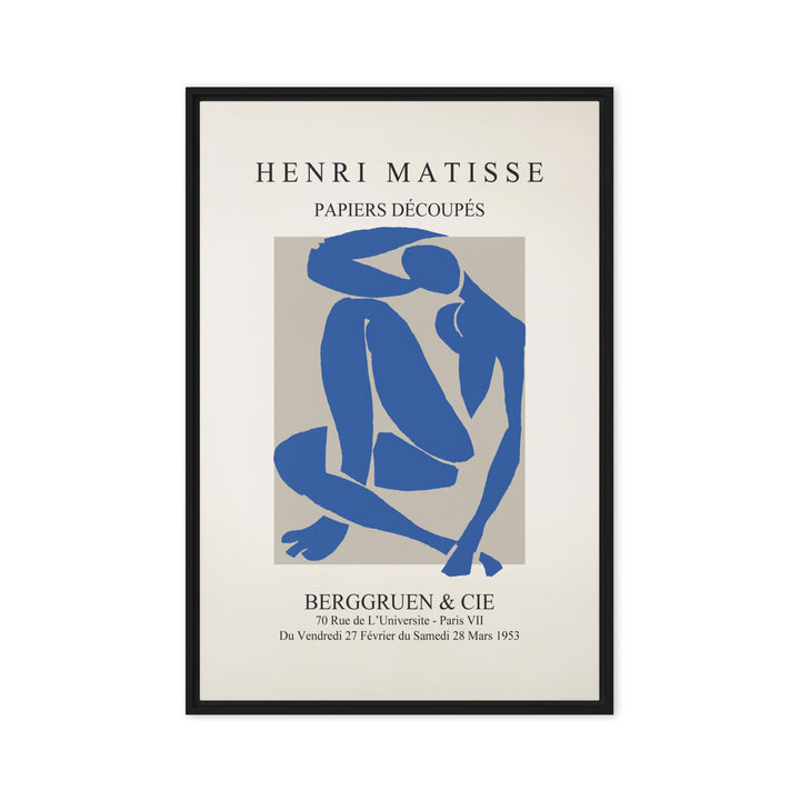 Leinwand - Henri Matisse, Papier Découpés blauer Akt Schwarz / 61x91 cm (24″×36″) artlia