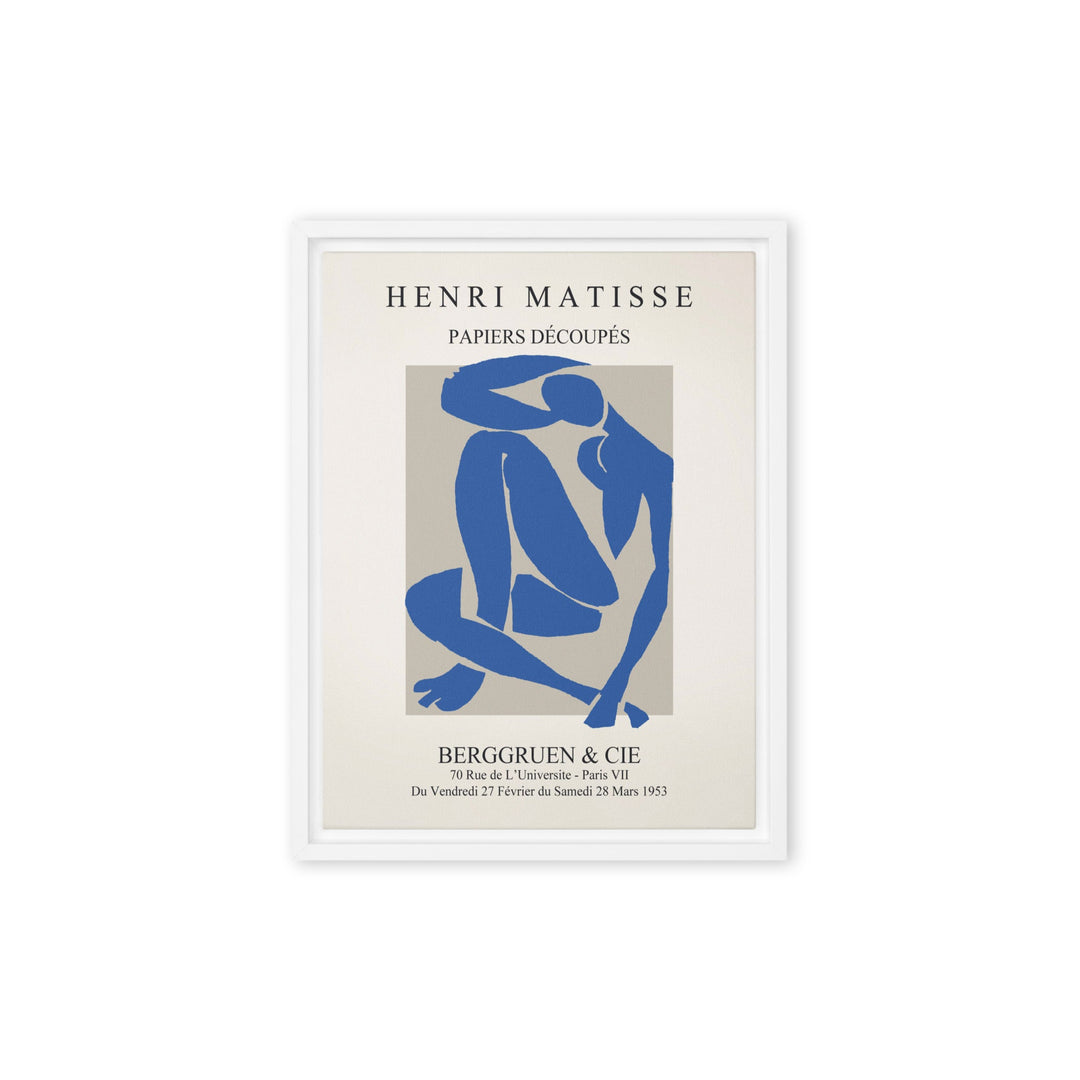 Leinwand - Henri Matisse, Papier Découpés blauer Akt Weiß / 31x41 cm (12″×16″) artlia