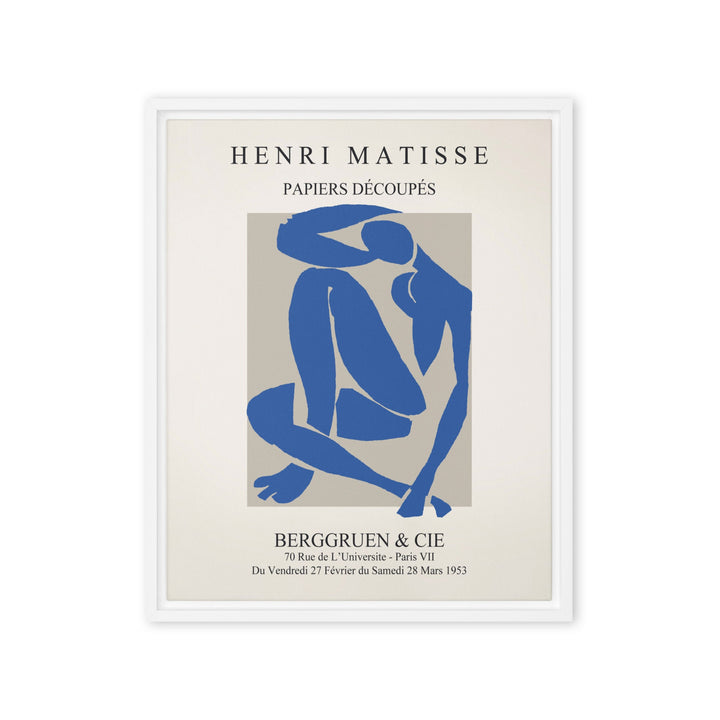 Leinwand - Henri Matisse, Papier Découpés blauer Akt Weiß / 41x51 cm (16″×20″) artlia