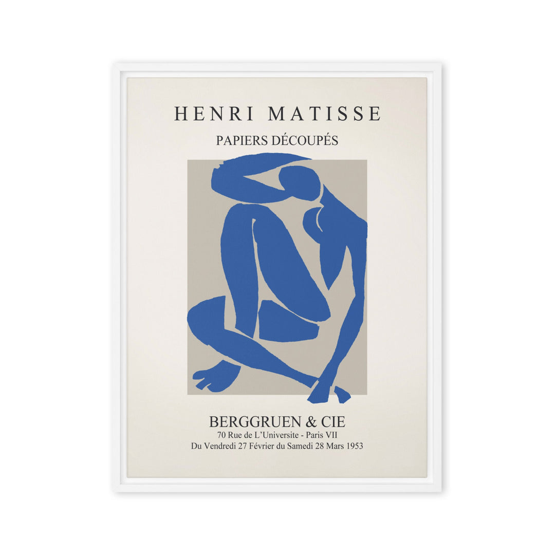 Leinwand - Henri Matisse, Papier Découpés blauer Akt Weiß / 46x61 cm (18″×24″) artlia
