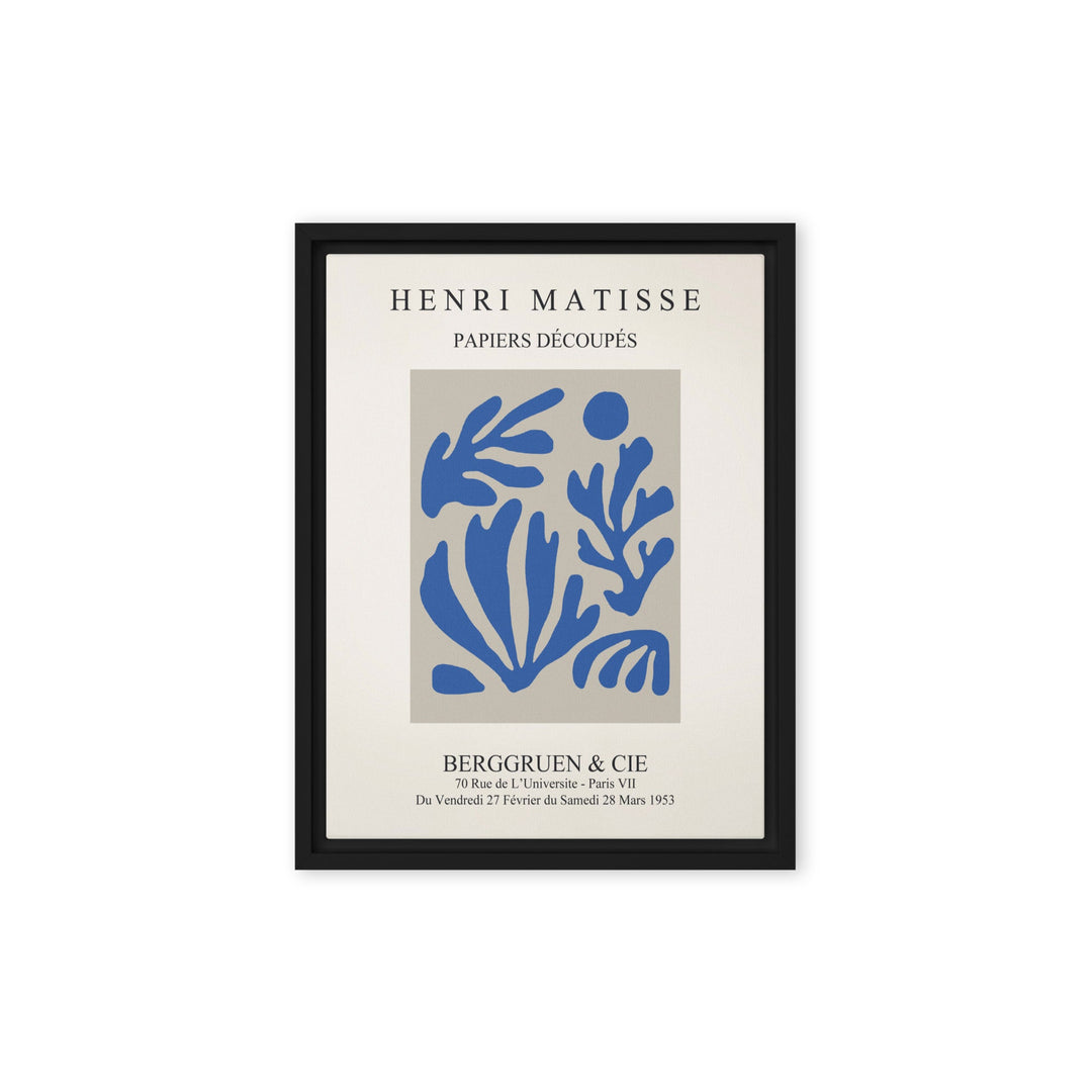 Leinwand - Henri Matisse, Papier Découpés blauer Garten I Schwarz / 31x41 cm (12″×16″) artlia