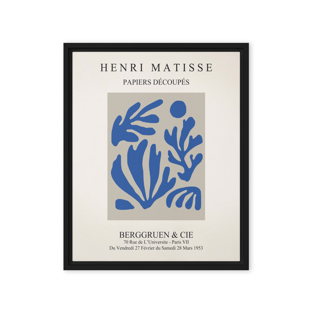 Leinwand - Henri Matisse, Papier Découpés blauer Garten I Schwarz / 41x51 cm (16″×20″) artlia