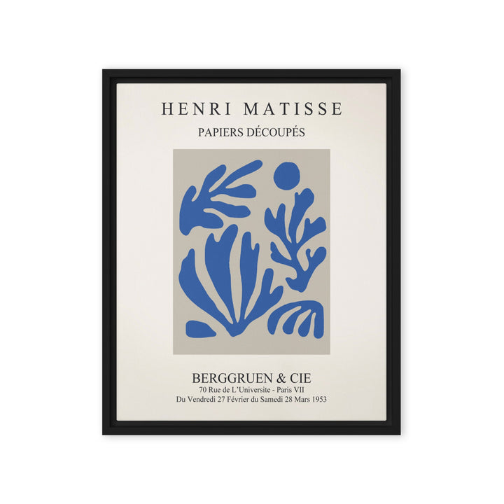 Leinwand - Henri Matisse, Papier Découpés blauer Garten I Schwarz / 41x51 cm (16″×20″) artlia