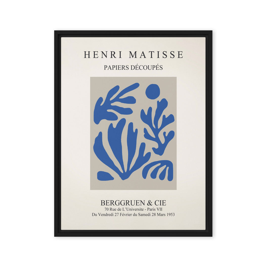Leinwand - Henri Matisse, Papier Découpés blauer Garten I Schwarz / 46x61 cm (18″×24″) artlia