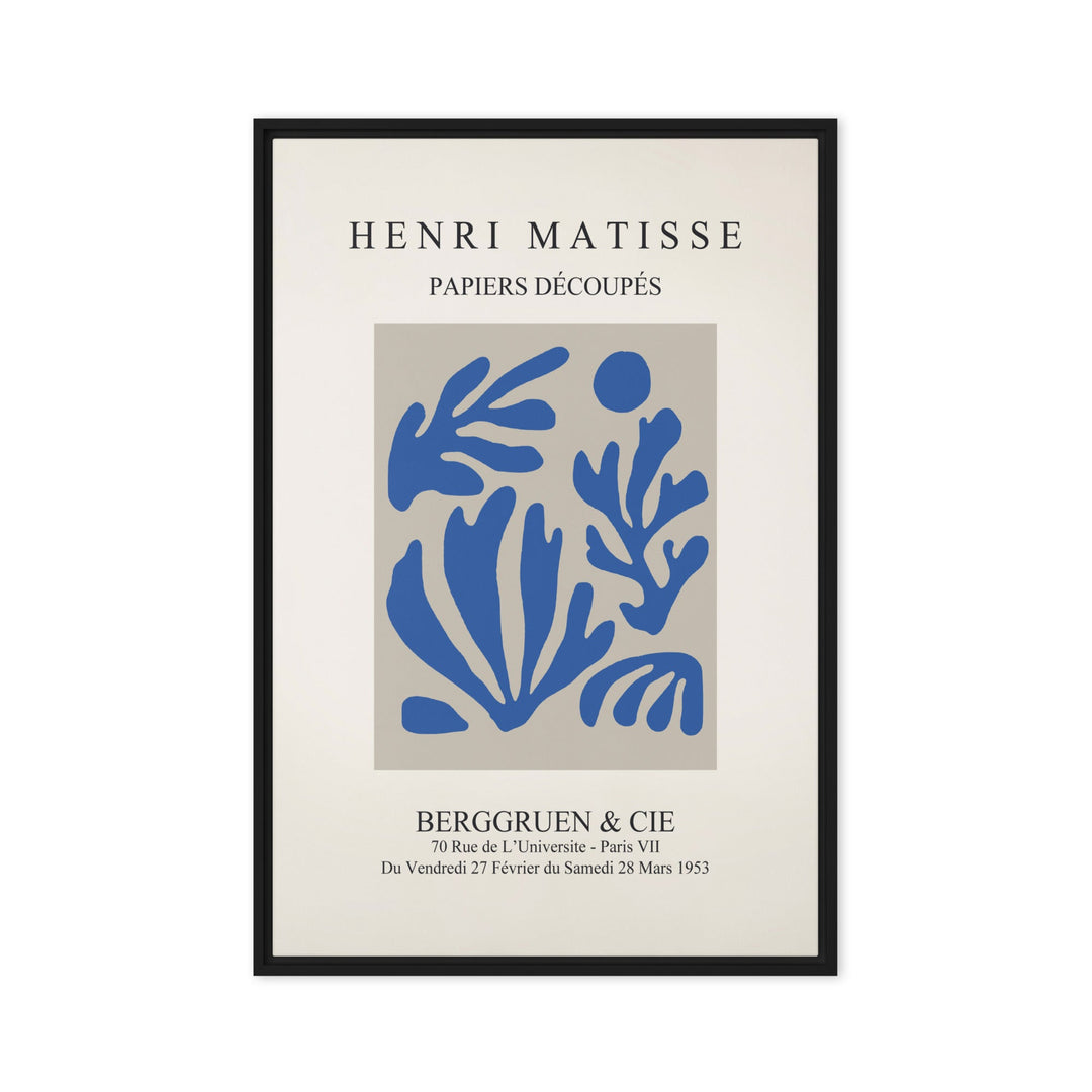 Leinwand - Henri Matisse, Papier Découpés blauer Garten I Schwarz / 61x91 cm (24″×36″) artlia