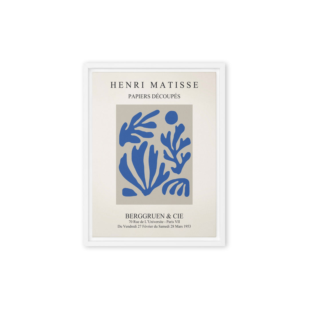 Leinwand - Henri Matisse, Papier Découpés blauer Garten I Weiß / 31x41 cm (12″×16″) artlia