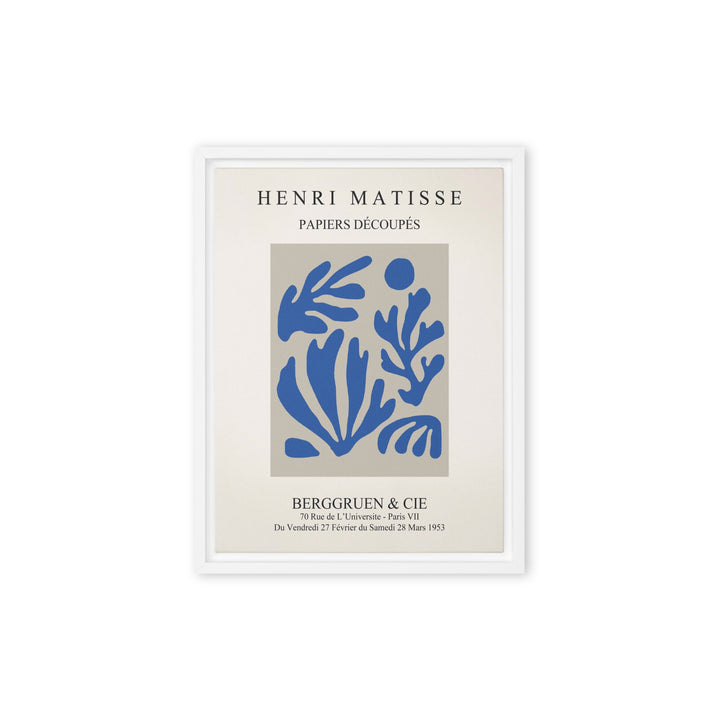Leinwand - Henri Matisse, Papier Découpés blauer Garten I Weiß / 31x41 cm (12″×16″) artlia