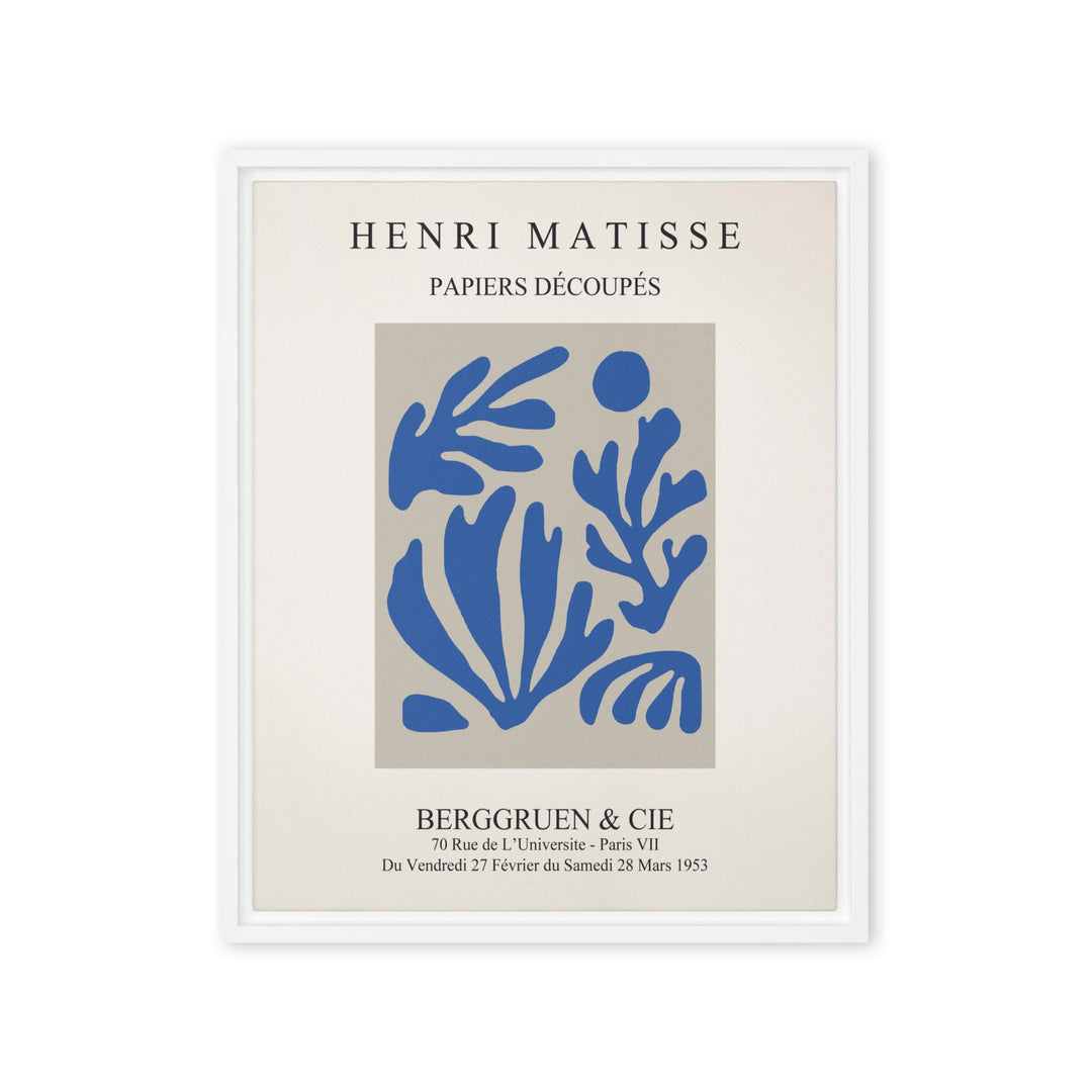 Leinwand - Henri Matisse, Papier Découpés blauer Garten I Weiß / 41x51 cm (16″×20″) artlia