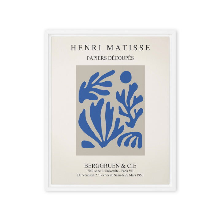 Leinwand - Henri Matisse, Papier Découpés blauer Garten I Weiß / 41x51 cm (16″×20″) artlia