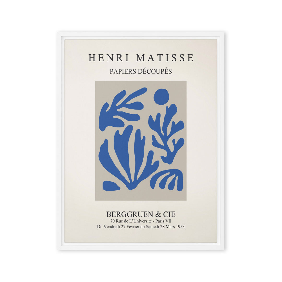 Leinwand - Henri Matisse, Papier Découpés blauer Garten I Weiß / 46x61 cm (18″×24″) artlia
