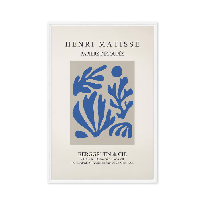 Leinwand - Henri Matisse, Papier Découpés blauer Garten I Weiß / 61x91 cm (24″×36″) artlia