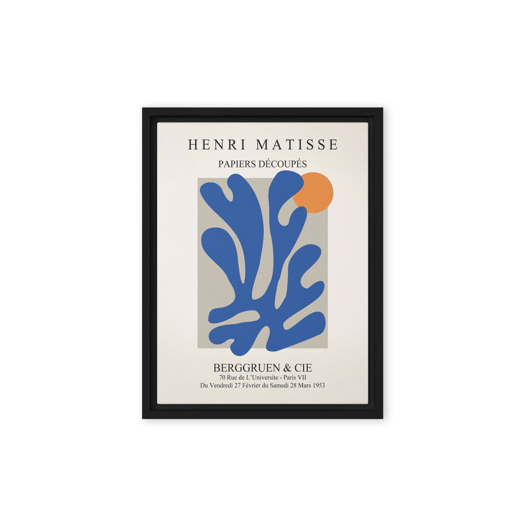 Leinwand - Henri Matisse, Papier Découpés blauer Garten II Schwarz / 31x41 cm (12″×16″) artlia