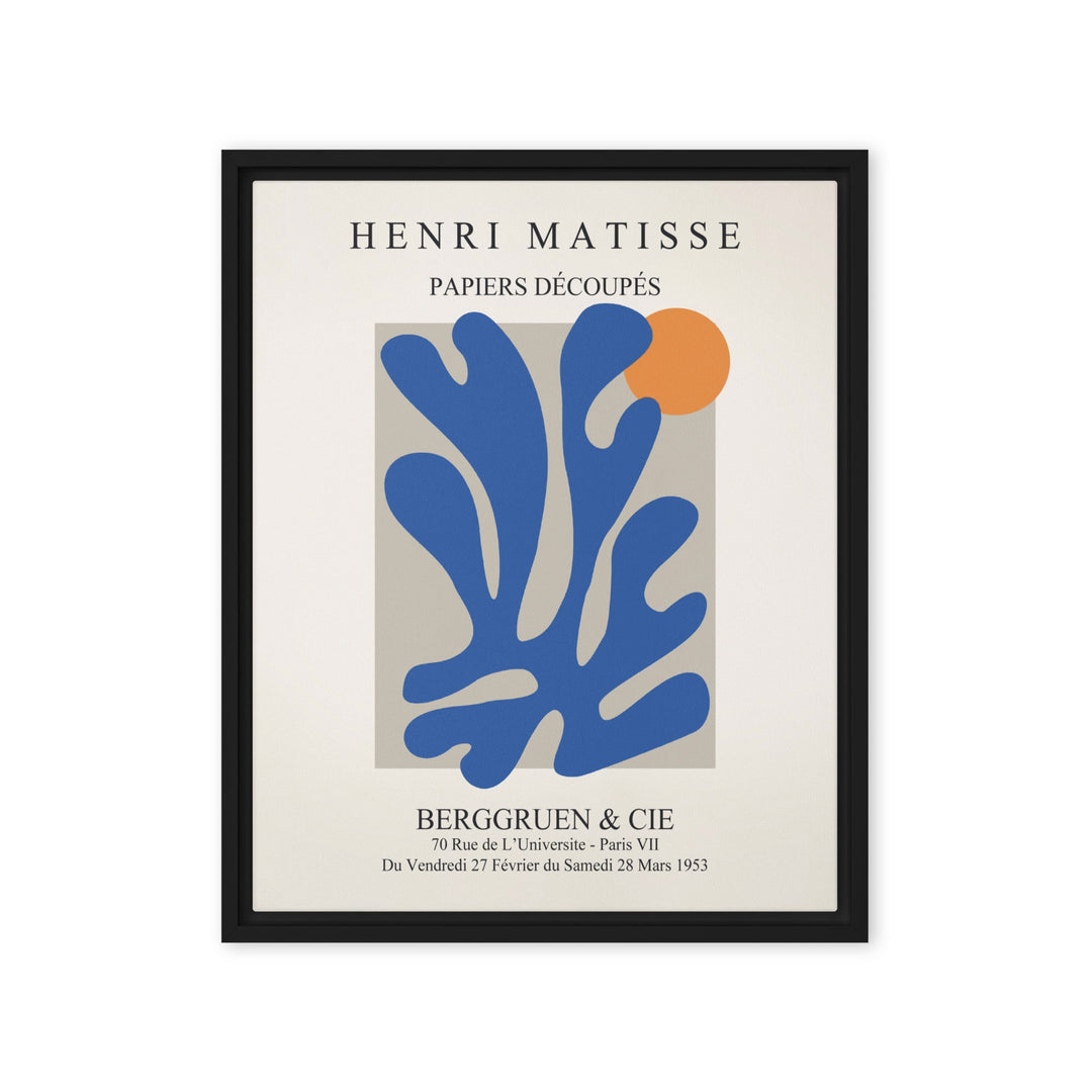 Leinwand - Henri Matisse, Papier Découpés blauer Garten II Schwarz / 41x51 cm (16″×20″) artlia