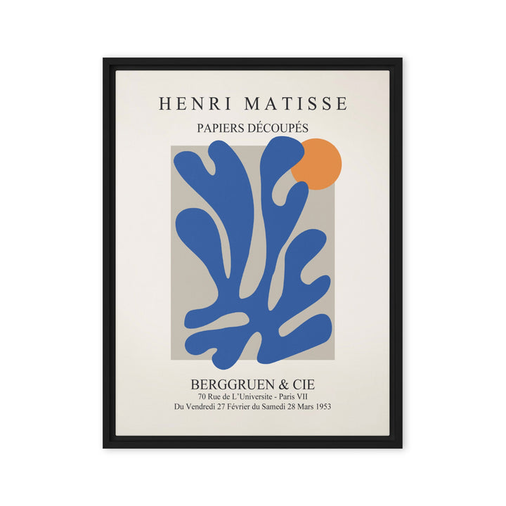 Leinwand - Henri Matisse, Papier Découpés blauer Garten II Schwarz / 46x61 cm (18″×24″) artlia