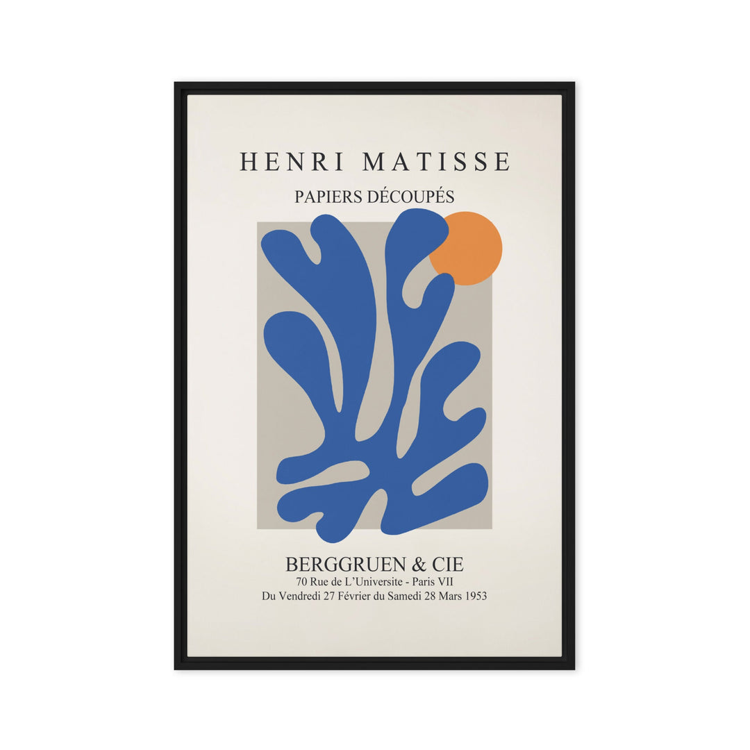 Leinwand - Henri Matisse, Papier Découpés blauer Garten II Schwarz / 61x91 cm (24″×36″) artlia