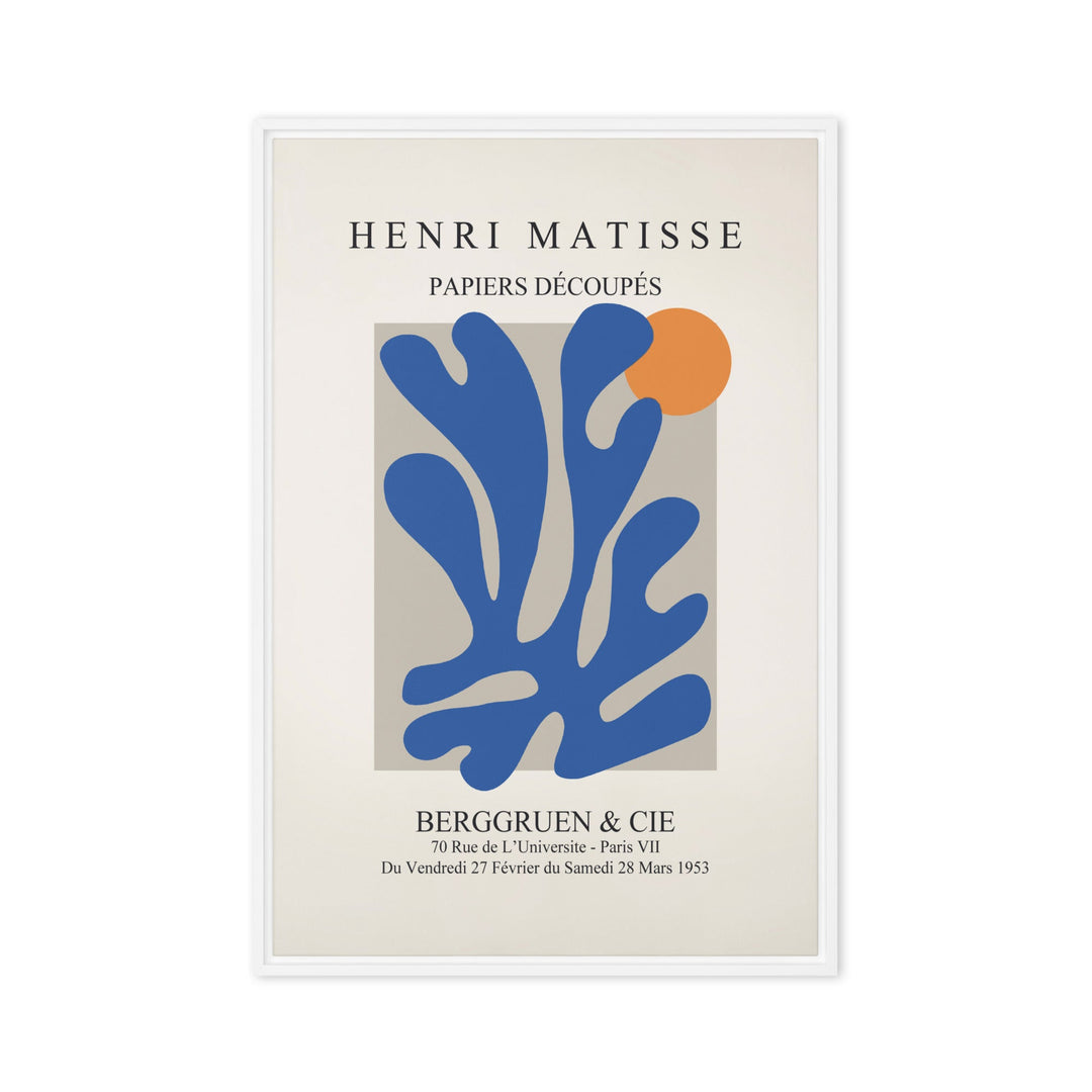 Leinwand - Henri Matisse, Papier Découpés blauer Garten II Weiß / 61x91 cm (24″×36″) artlia