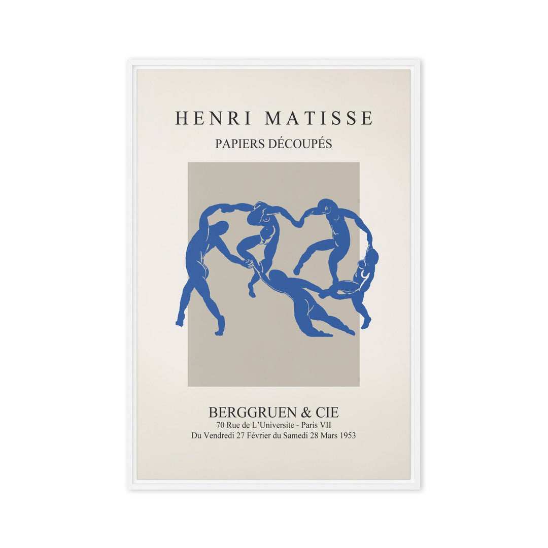 Leinwand - Henri Matisse, Papier Découpés blauer Tanz Weiß / 61x91 cm (24″×36″) artlia