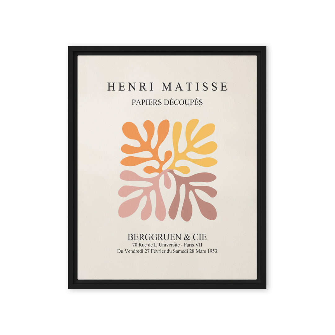 Leinwand - Henri Matisse, Papier Découpés bunte Blätter Schwarz / 41x51 cm (16″×20″) artlia