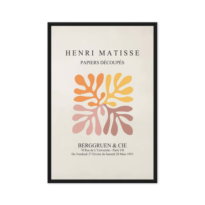 Leinwand - Henri Matisse, Papier Découpés bunte Blätter Schwarz / 61x91 cm (24″×36″) artlia
