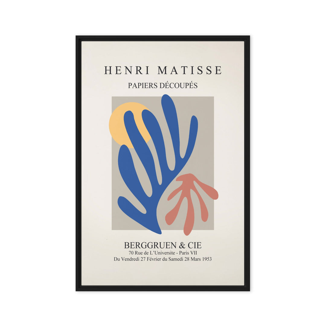 Leinwand - Henri Matisse, Papier Découpés bunter Garten Schwarz / 61x91 cm (24″×36″) artlia