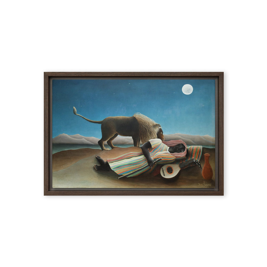 Leinwand - Henri Rousseau, Die schlafende Zigeunerin Braun / 31x46 cm (12″×18″) artlia