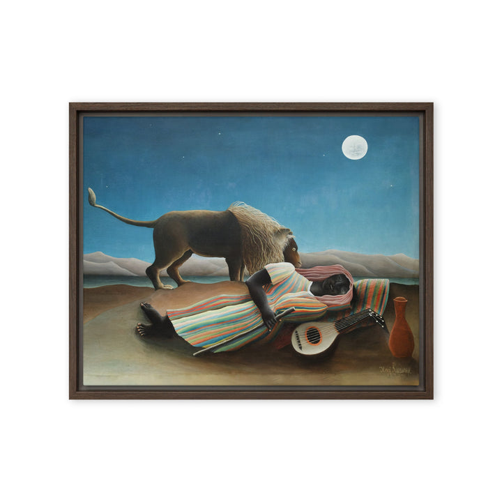 Leinwand - Henri Rousseau, Die schlafende Zigeunerin Braun / 41x51 cm (16″×20″) artlia