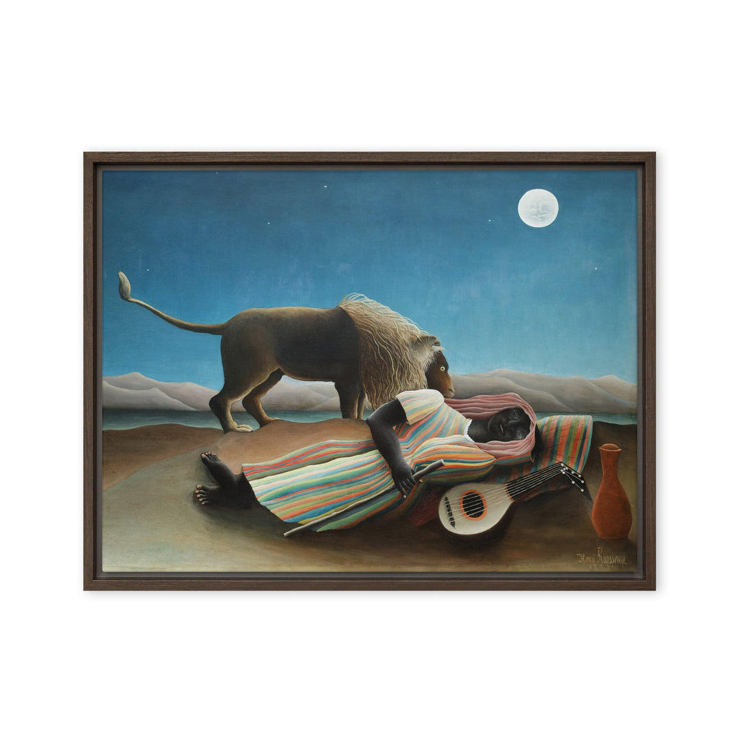 Leinwand - Henri Rousseau, Die schlafende Zigeunerin Braun / 46x61 cm (18″×24″) artlia