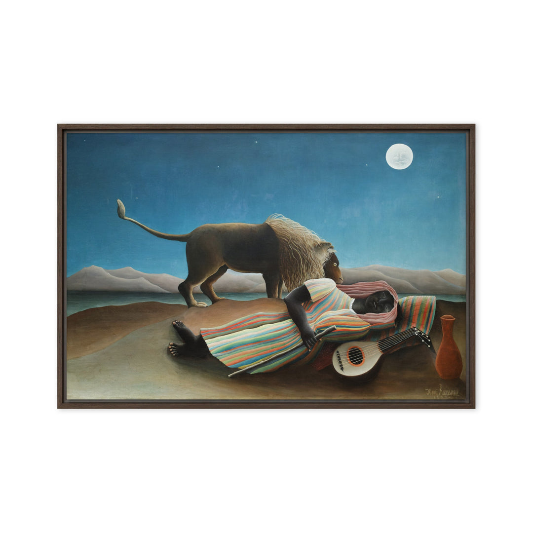 Leinwand - Henri Rousseau, Die schlafende Zigeunerin Braun / 51x76 cm (20″×30″) artlia
