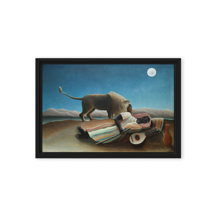 Leinwand - Henri Rousseau, Die schlafende Zigeunerin Schwarz / 31x46 cm (12″×18″) artlia