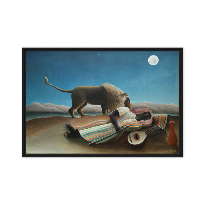 Leinwand - Henri Rousseau, Die schlafende Zigeunerin Schwarz / 61x91 cm (24″×36″) artlia