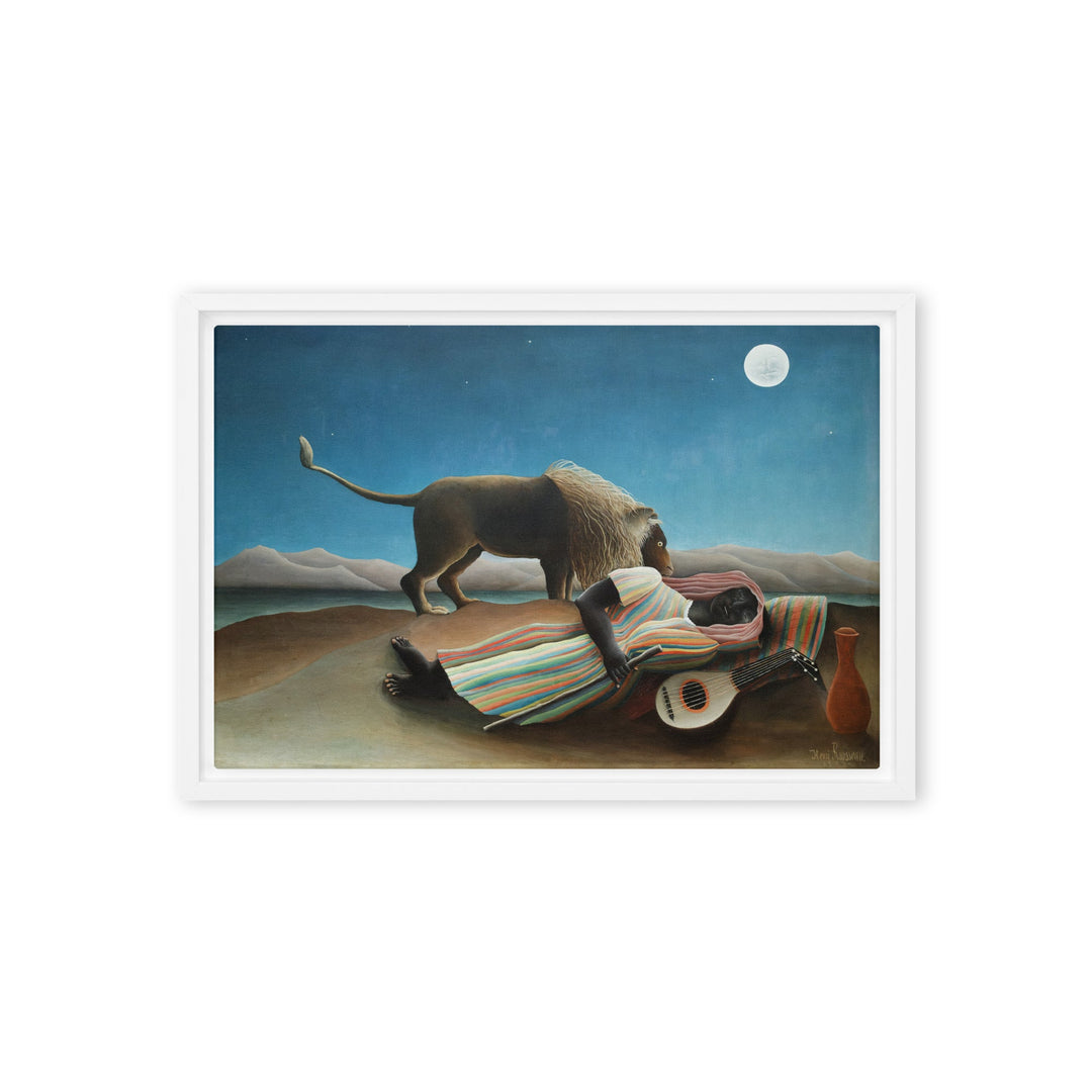 Leinwand - Henri Rousseau, Die schlafende Zigeunerin Weiß / 31x46 cm (12″×18″) artlia