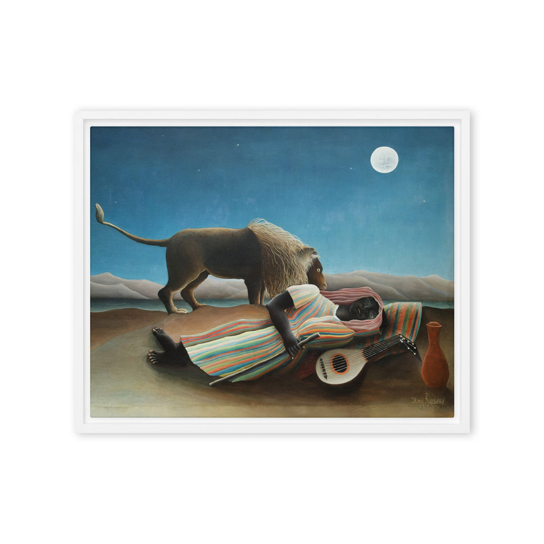 Leinwand - Henri Rousseau, Die schlafende Zigeunerin Weiß / 41x51 cm (16″×20″) artlia
