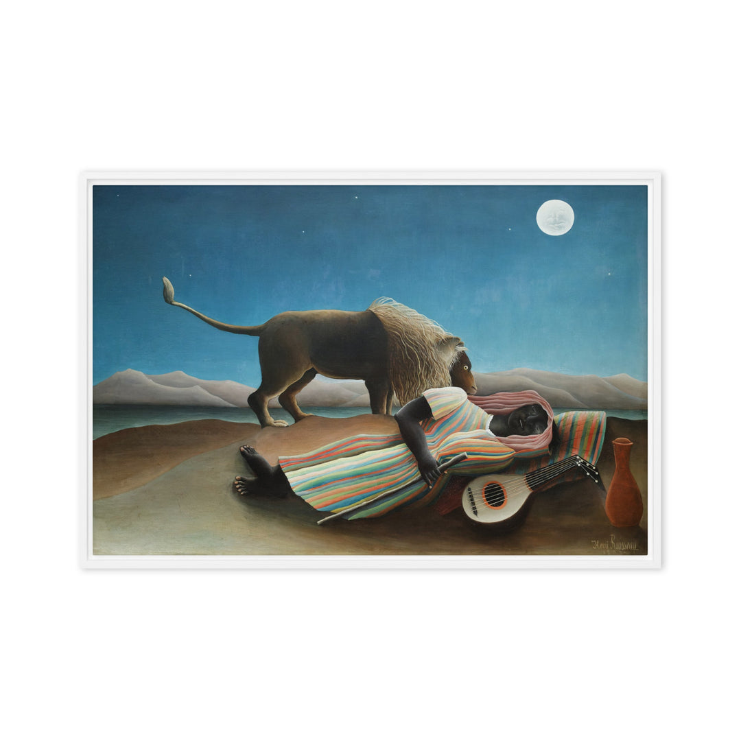Leinwand - Henri Rousseau, Die schlafende Zigeunerin Weiß / 51x76 cm (20″×30″) artlia