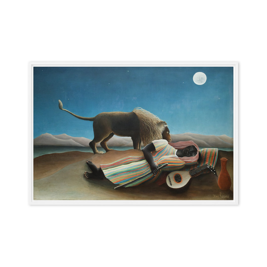 Leinwand - Henri Rousseau, Die schlafende Zigeunerin Weiß / 61x91 cm (24″×36″) artlia
