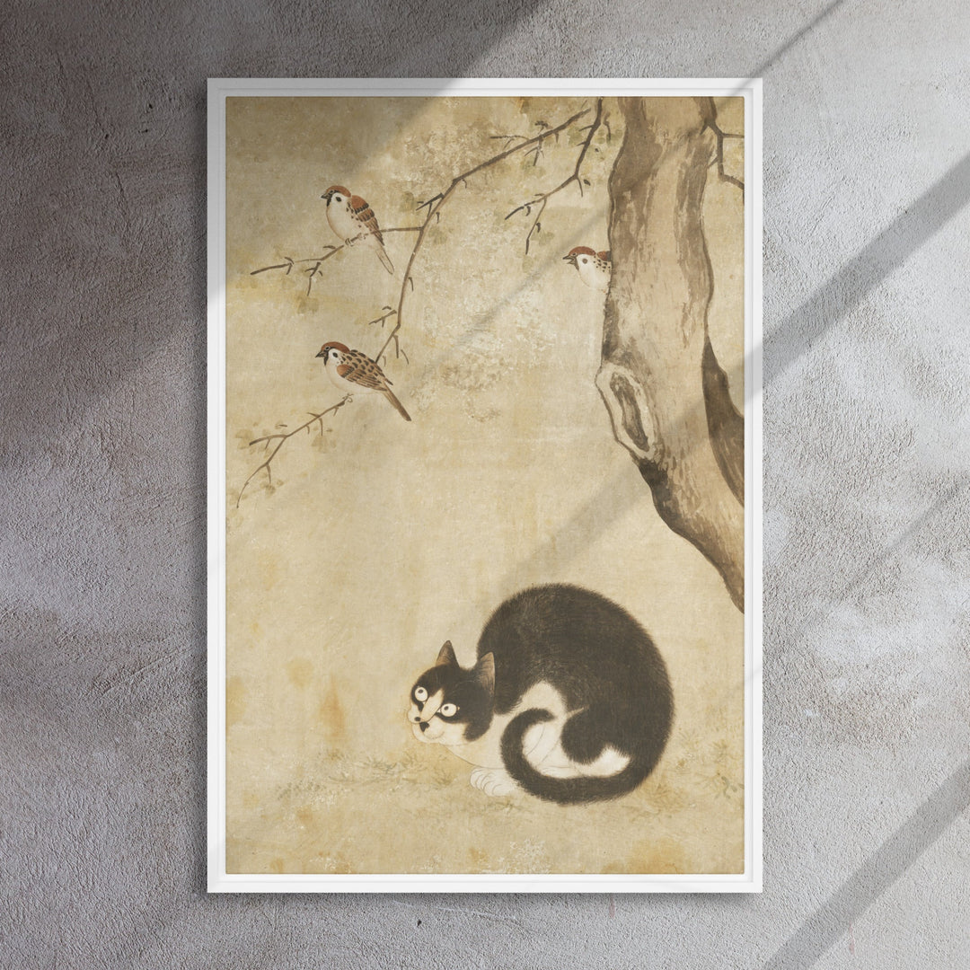 Leinwand - Katze und Spatzen, Byeon Sang-byeok artlia