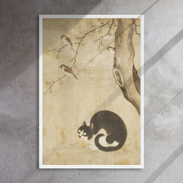 Leinwand - Katze und Spatzen, Byeon Sang-byeok artlia