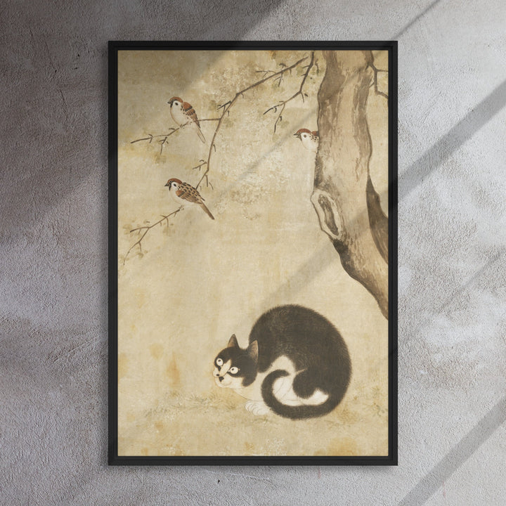 Leinwand - Katze und Spatzen, Byeon Sang-byeok artlia