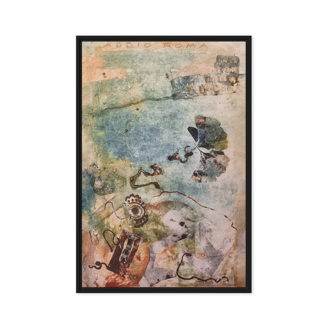 Leinwand - Lia Broecker-Jakob, Monotypie 5971 addio roma Schwarz / 51x76 cm (20″×30″) artlia